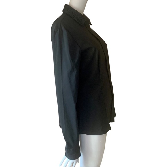 HUGO BOSS “Boresa” Blouse Stretch Poplin Lace Collar - Picture 10 of 16